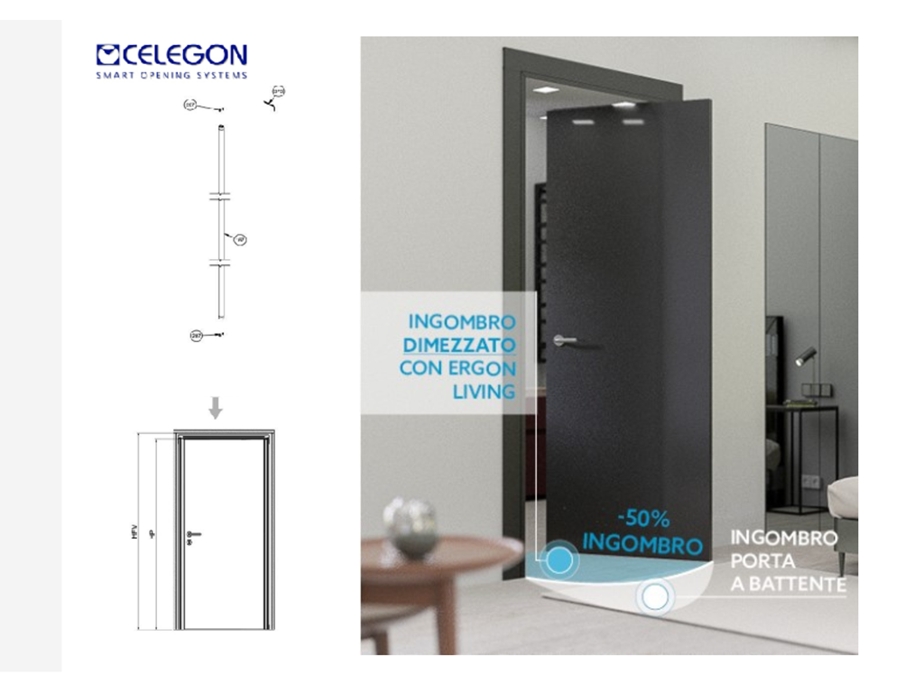 Asta T.E. Slim per Porte Traslanti Hfm Varie Misure-Altezze | Celegon - immagine 1